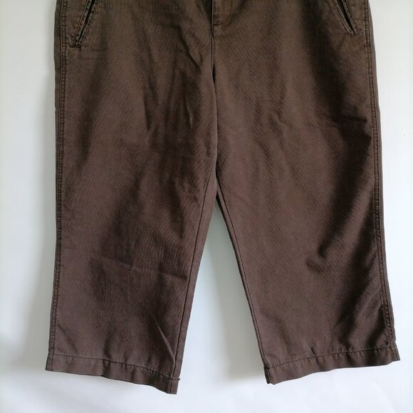 Sonoma Life + Style Womens Brown High Rise Corduroy Straight Capri Pants Size 16 - Picture 3 of 6